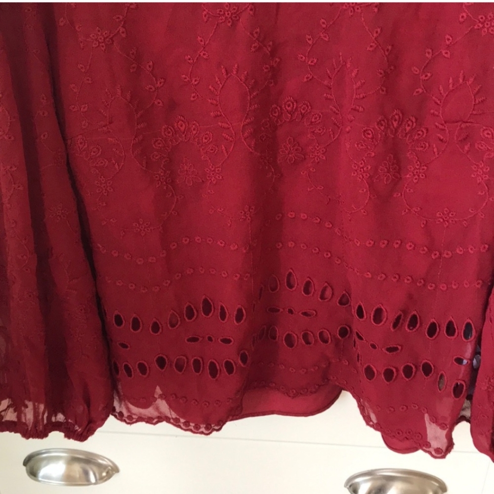J CREW | Sheer Embroidered Button Shoulder Blouse - Picture 4 of 8